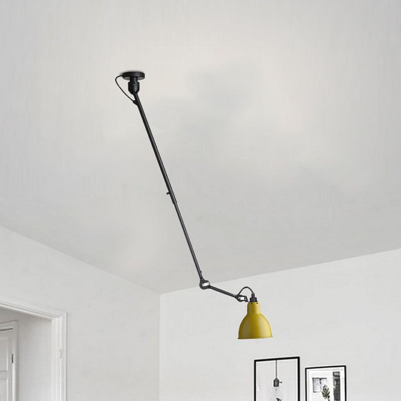 Modern Dome Pendant Lamp with Articulating Arm - Black/Gray Ceiling Light for Kitchen