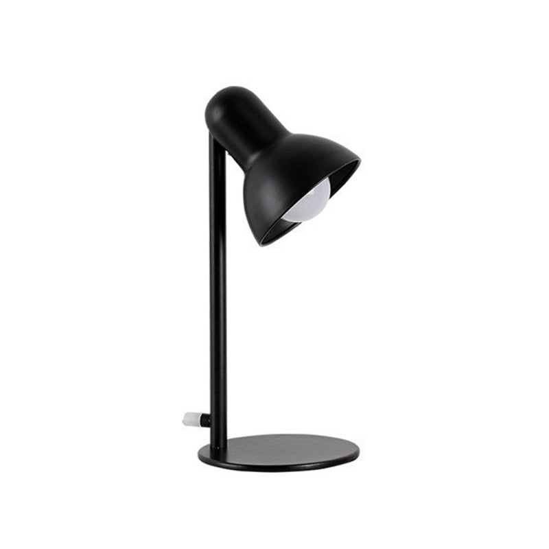 Stylish Black/White Metal Dome Shade Desk Lamp with Standing Bedside Lighting - Loft Design, 1 Bulb
