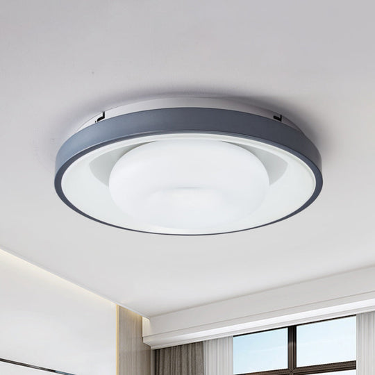 Modern Blue-White LED Ceiling Light with Acrylic Shade: Macaron Flush Mount Lamp (Bubble/Round/Triangle Design)