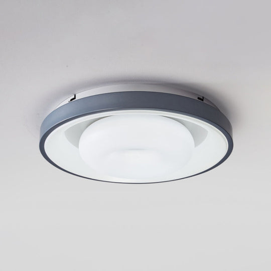 Modern Blue-White LED Ceiling Light with Acrylic Shade: Macaron Flush Mount Lamp (Bubble/Round/Triangle Design)