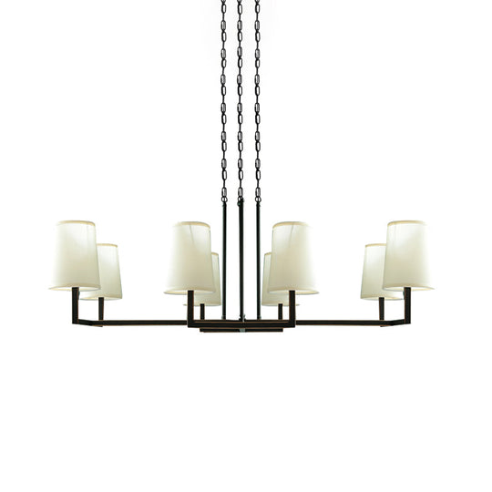 Classic White Hanging Chandelier with 6 Bulbs for Living Room Lighting