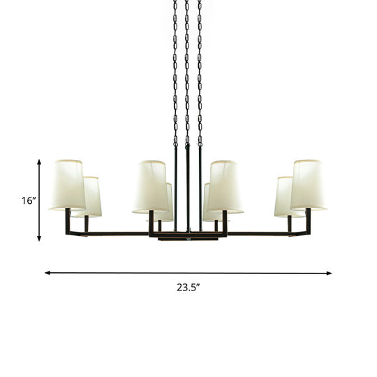 Classic White Hanging Chandelier with 6 Bulbs for Living Room Lighting