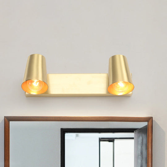 Metal Vanity Lighting Antiqued Brass Cup Shape Wall Sconce Lamp - 1/2/3 Heads