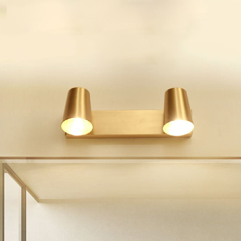 Metal Vanity Lighting Antiqued Brass Cup Shape Wall Sconce Lamp - 1/2/3 Heads