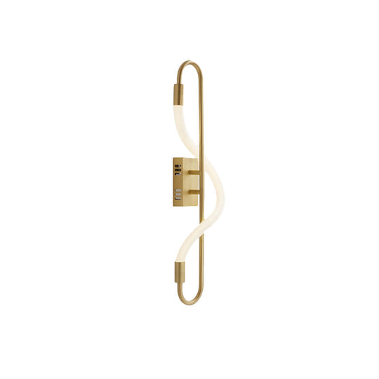 Modern Gold LED Wall Sconce with Tube Acrylic Shade - Elegant Lighting Solution