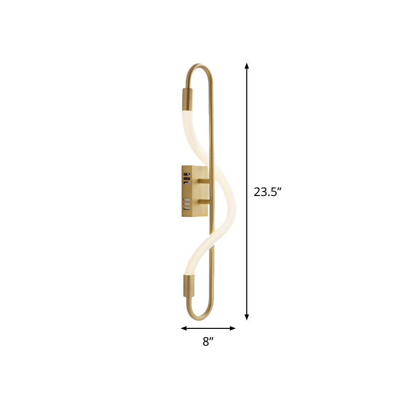 Modern Gold LED Wall Sconce with Tube Acrylic Shade - Elegant Lighting Solution