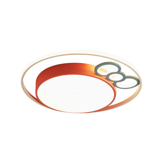 Kids LED Ceiling Light with Bow Design in Pink/Blue Finish, Warm/White Light Available in 18"/23" Dia