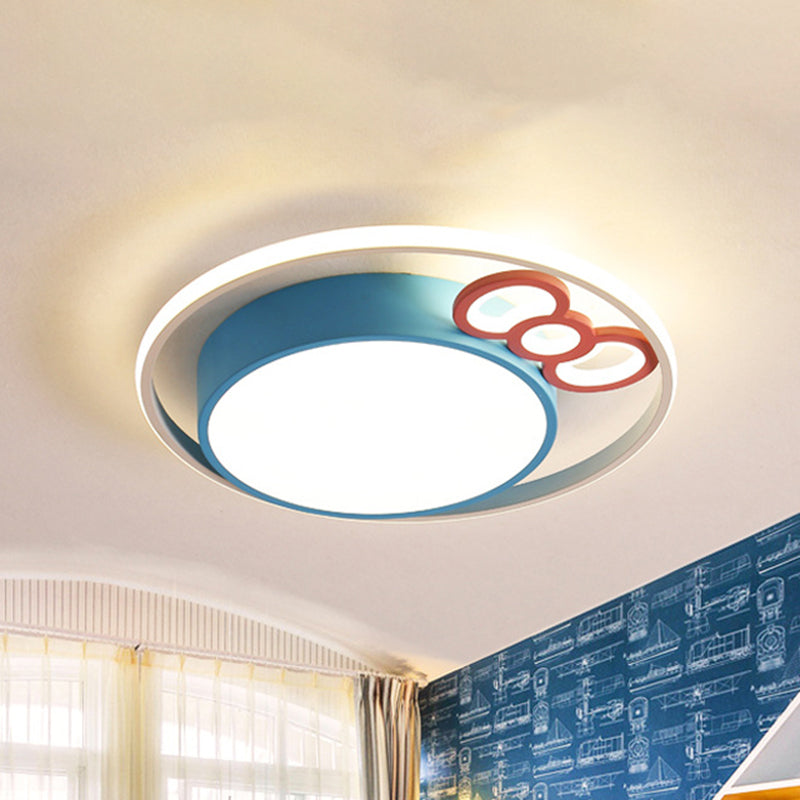 Kids LED Ceiling Light with Bow Design in Pink/Blue Finish, Warm/White Light Available in 18"/23" Dia