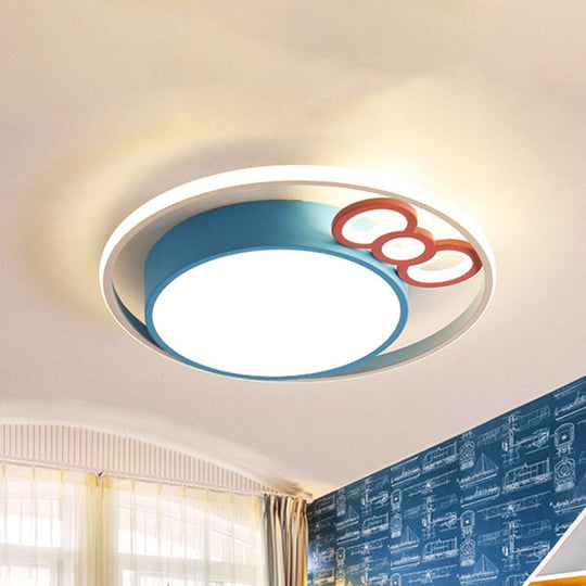Kids LED Ceiling Light with Bow Design in Pink/Blue Finish, Warm/White Light Available in 18"/23" Dia