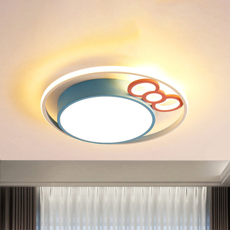 Kids LED Ceiling Light with Bow Design in Pink/Blue Finish, Warm/White Light Available in 18"/23" Dia
