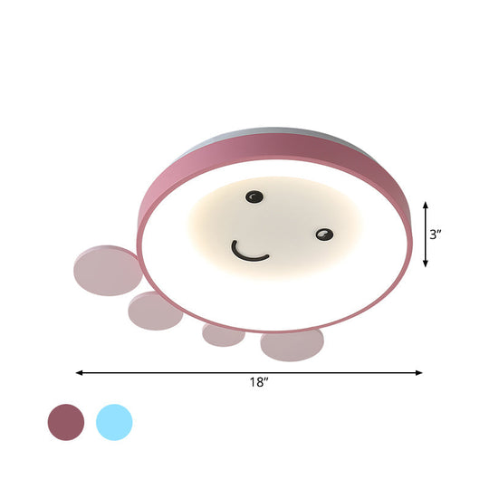 Octopus Acrylic Ceiling Light for Nursery School in Kids Pink/Blue