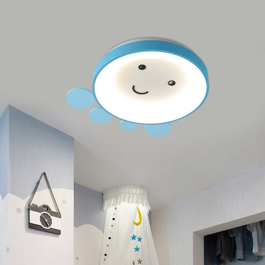 Octopus Acrylic Ceiling Light for Nursery School in Kids Pink/Blue