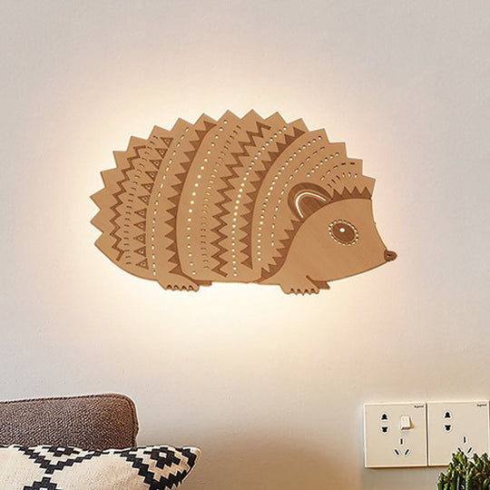Hedgehog LED Wall Sconce for Kids' Bedside - Left/Right Facing, Flush Mount