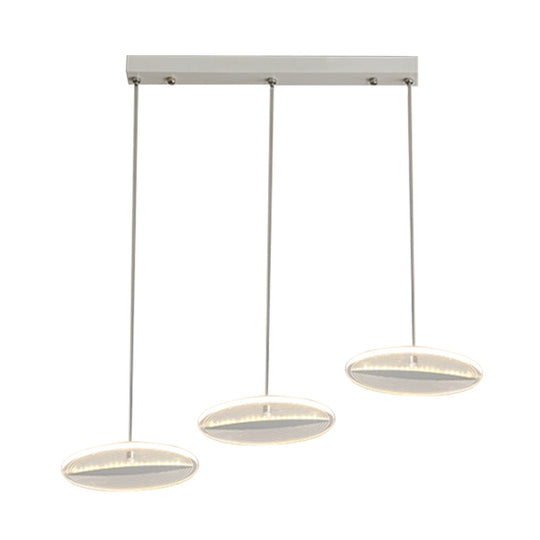 Minimalist Acrylic 3-Head LED Ceiling Pendant in White/Black/Gold - Dining Room Fixture