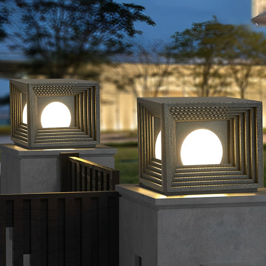 Square Solar Powered Waterproof LED Fence Post Lights