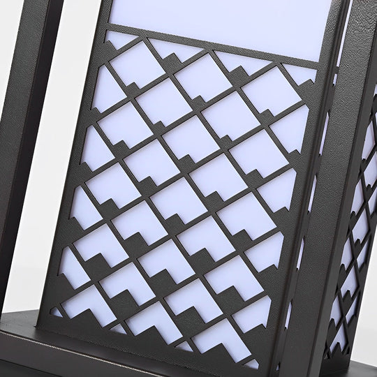 Retro Black LED Solar Lawn Lamp Pathway Lights