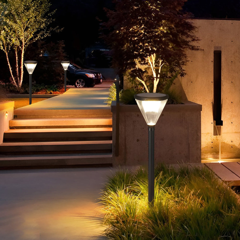 Cone-Shaped Solar LED Outdoor Pathway Light