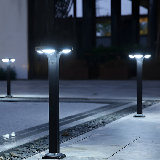 Square LED Outdoor Path Lights with Solar & Wired Options