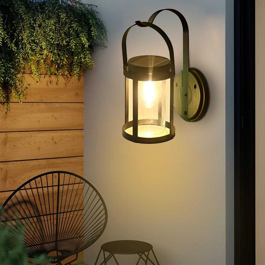 Portable Lantern Shaped Solar LED Waterproof Outdoor Wall Sconce