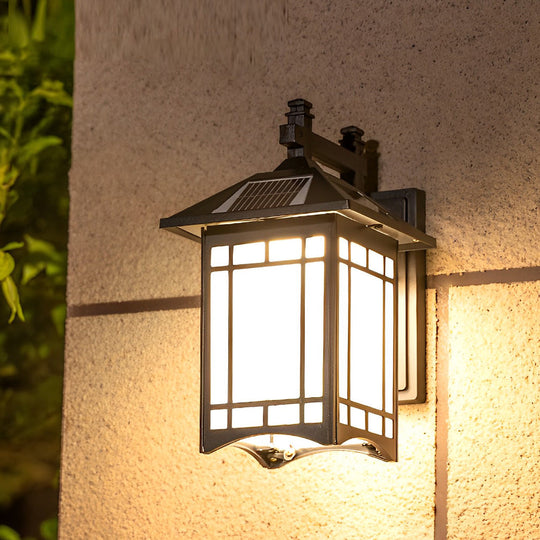 Retro Waterproof LED Vintage Solar Wall Lamp with Remote Control
