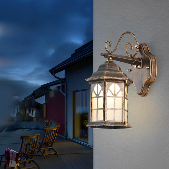 Retro Waterproof Dimmable Solar Wall Lamp with Remote Outdoor Sconce