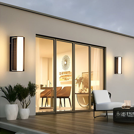 Long Acrylic LED Solar Outdoor Wall Light Waterproof Linear Lamp