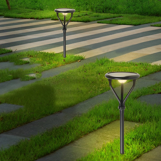 Intelligent Modern Solar LED Lamp Post – Outdoor Waterproof Round Light