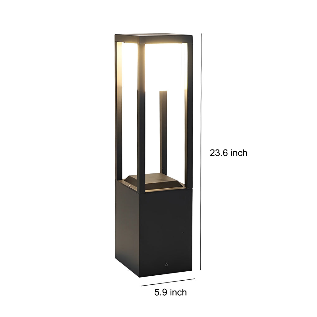Hollow Rectangular Solar LED Pathway Bollard Lights