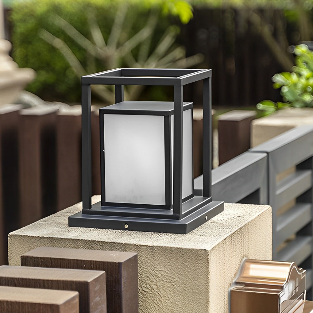 Outdoor Waterproof LED Solar Fence Post Lights Modern Pillar Lamp