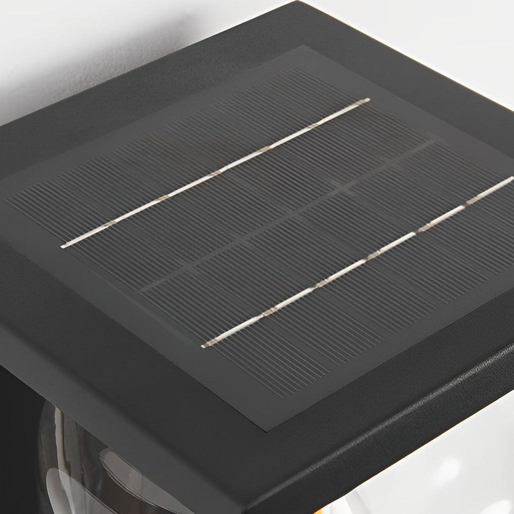 Outdoor Waterproof LED Glass Solar Wall Light with Remote