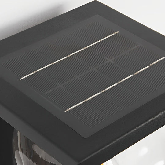 Outdoor Waterproof LED Glass Solar Wall Light with Remote