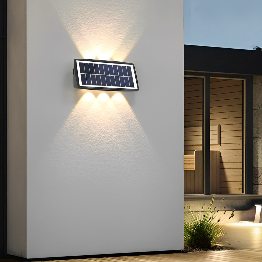 Rectangular Solar LED Up and Down Outdoor Wall Lamp