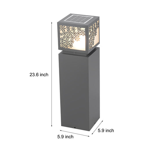 Elegant Snowflake Solar LED Bollard Light Modern Outdoor Waterproof Lawn Lamp