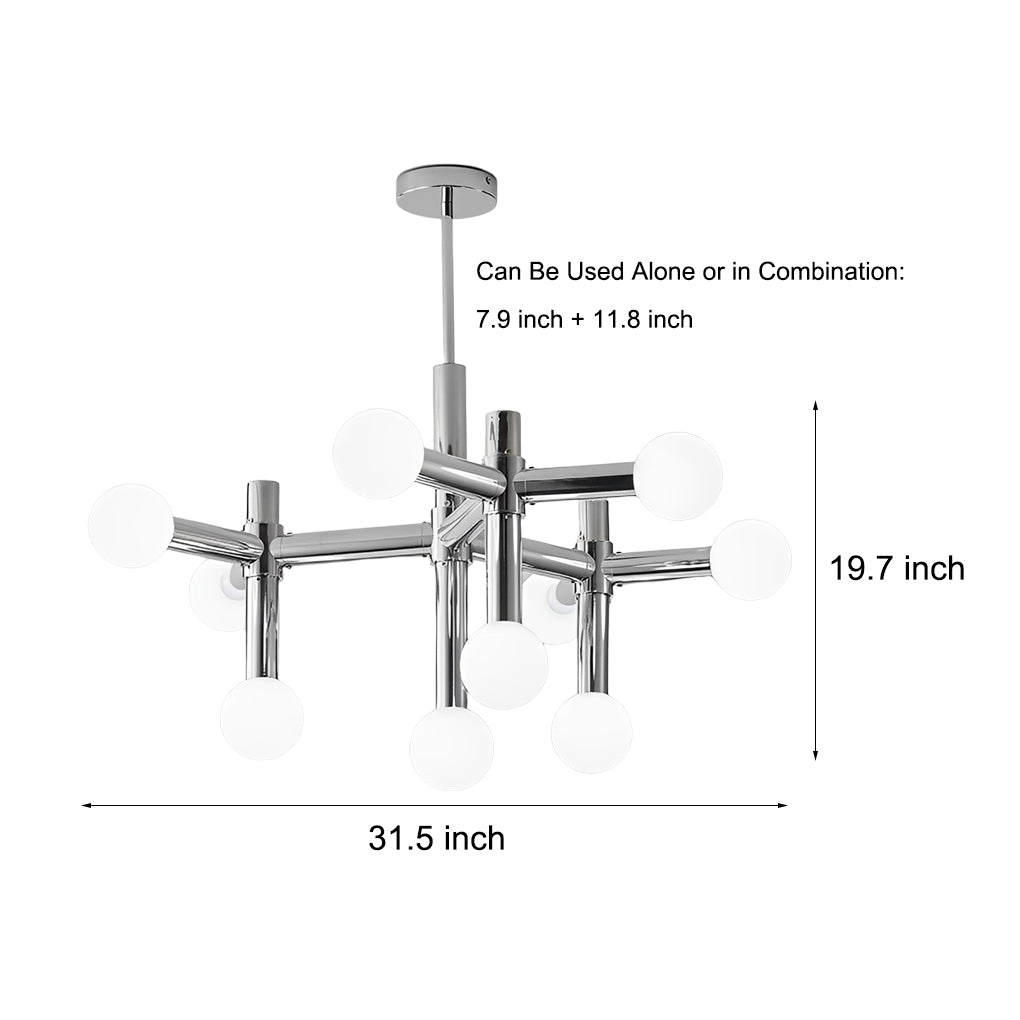 10-Light Glass Ball Creative Sputnik Modern Chandelier – Chrome Finish