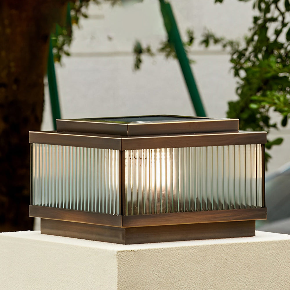 Square Solar Powered Waterproof Fence Post Lights with Remote