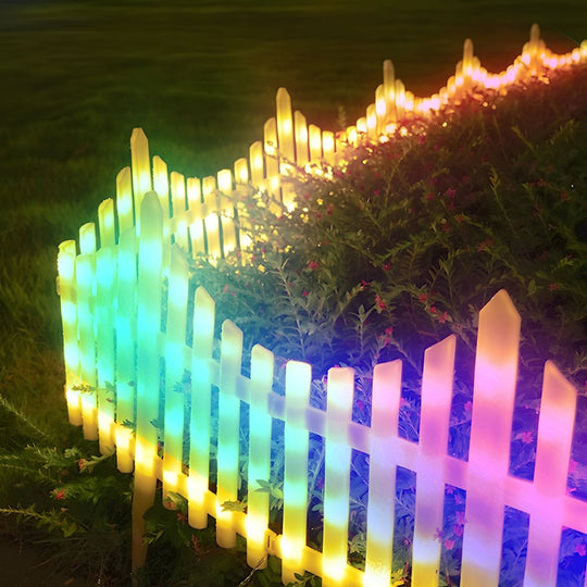 Wave-Shaped Solar LED Lighted Garden Fence (8-Pack)