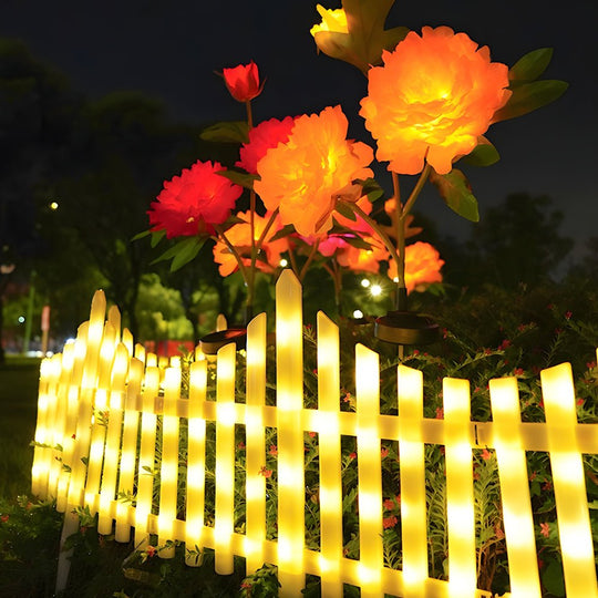 Wave-Shaped Solar LED Lighted Garden Fence (8-Pack)
