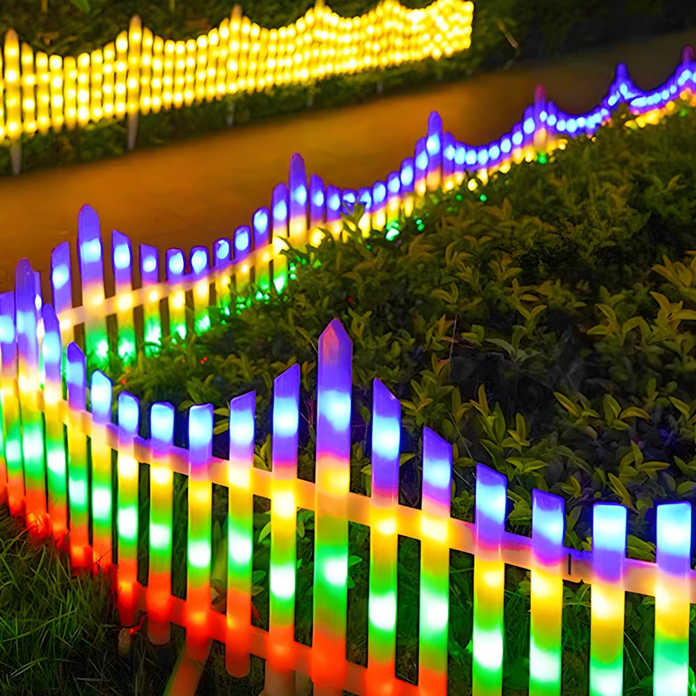 Wave-Shaped Solar LED Lighted Garden Fence (8-Pack)