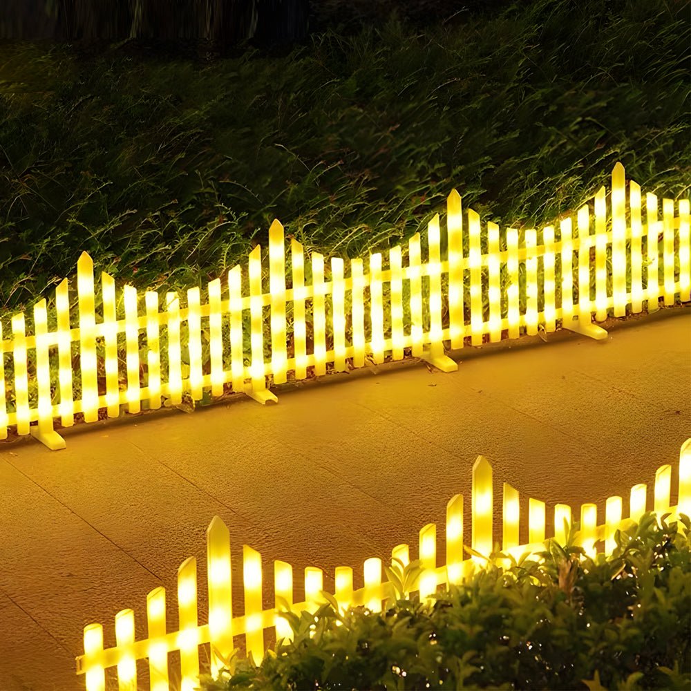 Wave-Shaped Solar LED Lighted Garden Fence (8-Pack)