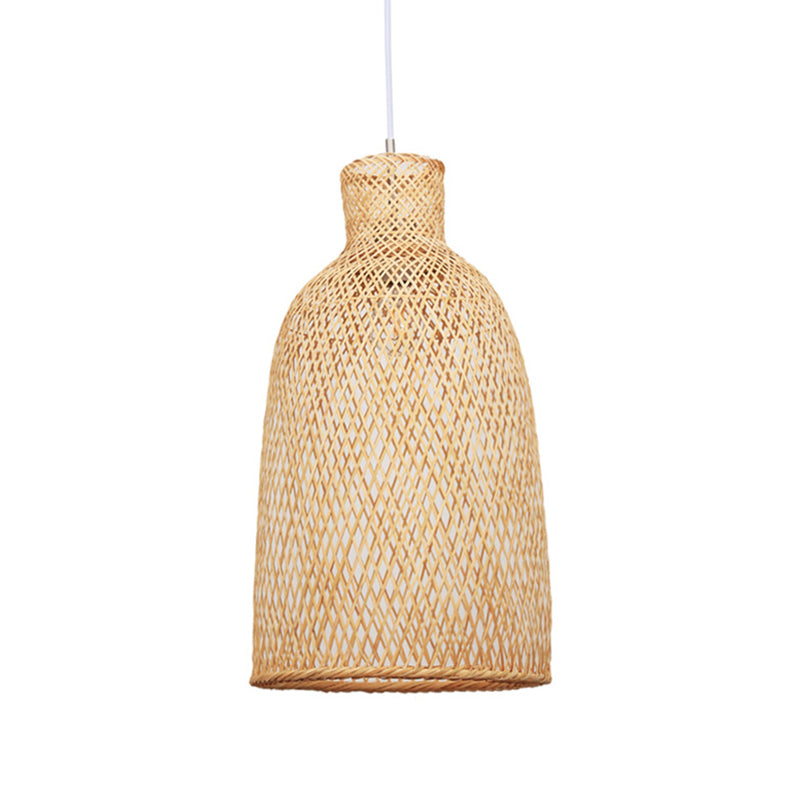 Japanese Bamboo Trumpet Pendant Lamp for Dining Table with 1 Bulb