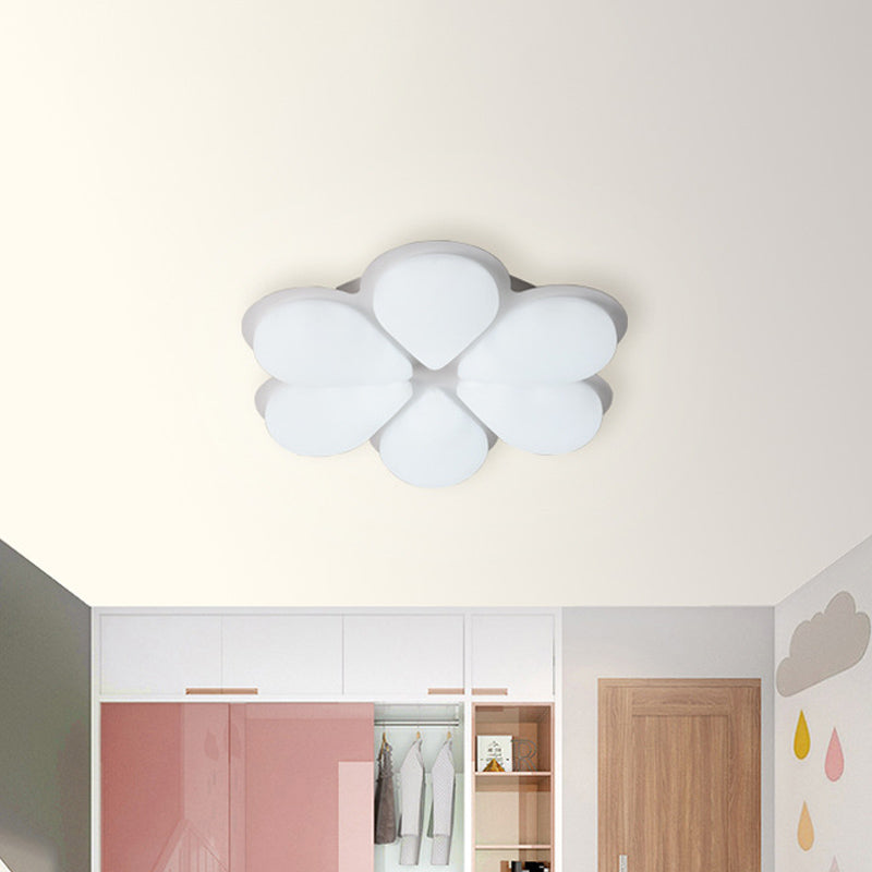 Kid's LED Flush Mount Ceiling Light in Grey/White/Coffee for Bedroom
