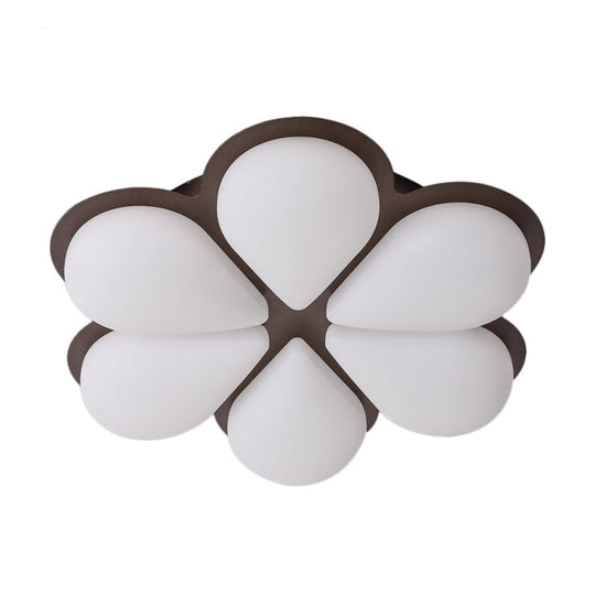 Kid's LED Flush Mount Ceiling Light in Grey/White/Coffee for Bedroom