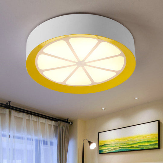 Lemon Kids Acrylic LED Flushmount Light in Warm/White Light - Ceiling Mount, White