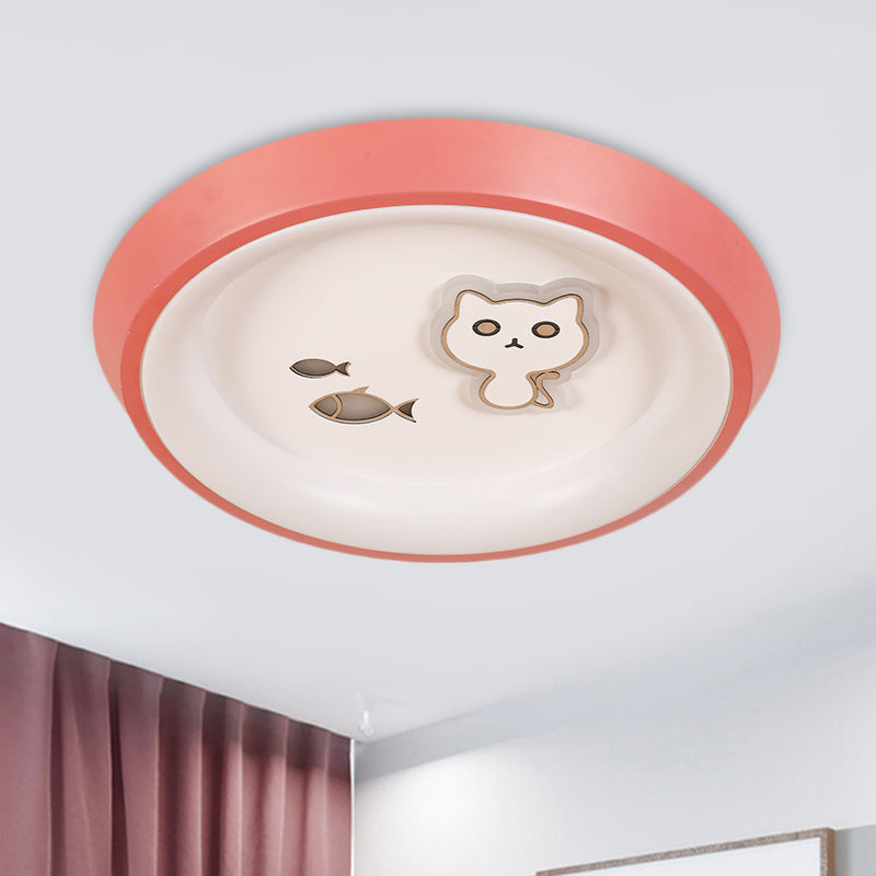 Ultrathin Ceiling Flush Light for Kids Bedroom - Acrylic LED Lamp in White with Cute Cartoon Design (Flower/Moon/Fish)