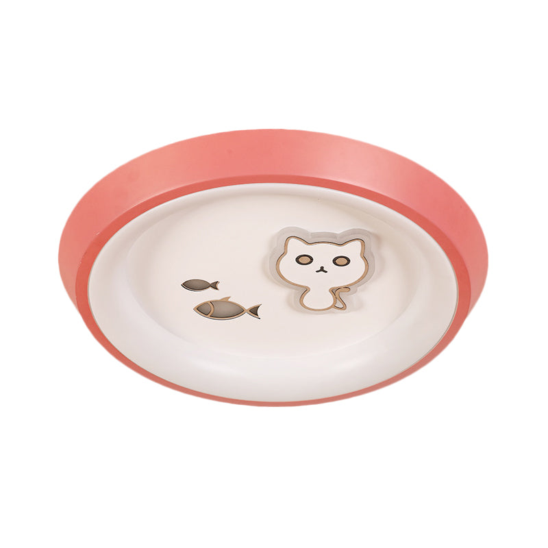 Ultrathin Ceiling Flush Light for Kids Bedroom - Acrylic LED Lamp in White with Cute Cartoon Design (Flower/Moon/Fish)