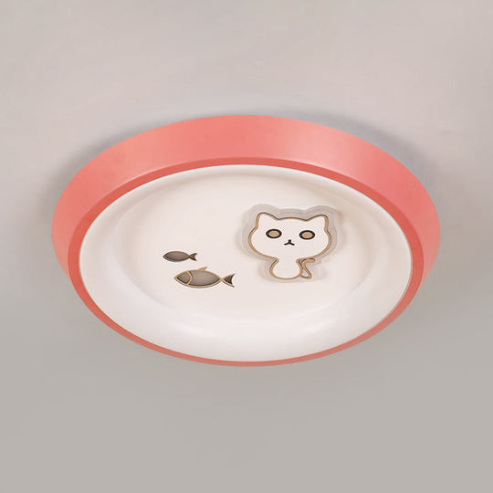 Ultrathin Ceiling Flush Light for Kids Bedroom - Acrylic LED Lamp in White with Cute Cartoon Design (Flower/Moon/Fish)