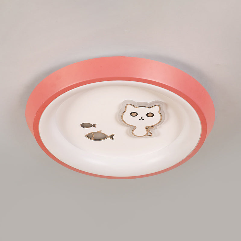 Ultrathin Ceiling Flush Light for Kids Bedroom - Acrylic LED Lamp in White with Cute Cartoon Design (Flower/Moon/Fish)