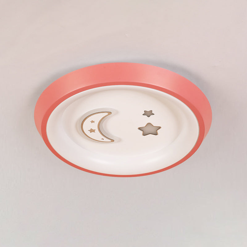 Ultrathin Ceiling Flush Light for Kids Bedroom - Acrylic LED Lamp in White with Cute Cartoon Design (Flower/Moon/Fish)