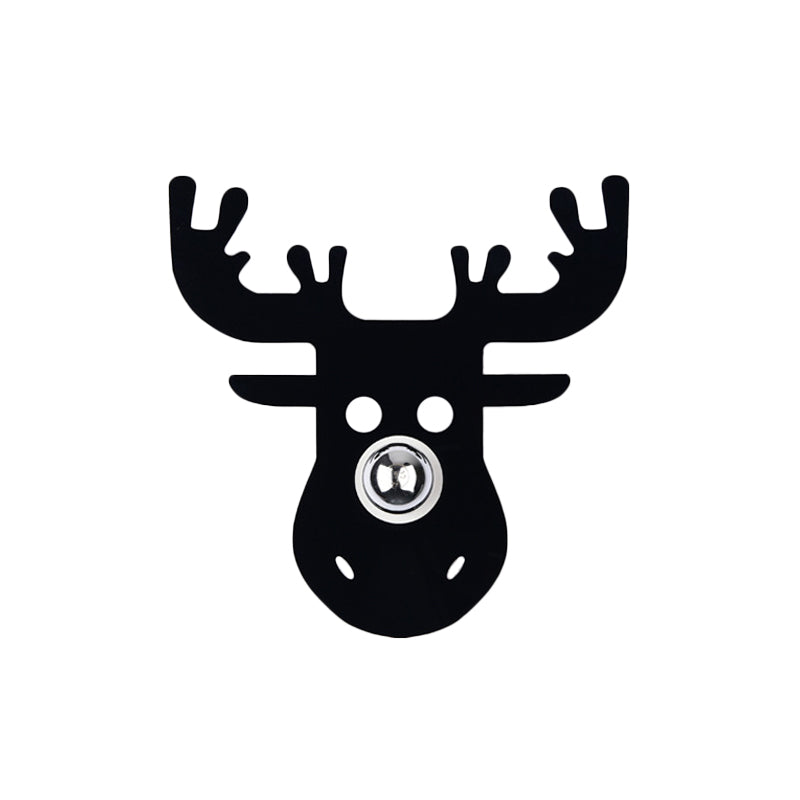 Modern Black Wall Light with Deer Metal Shade for Bedroom Sconce Lighting