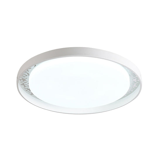 Minimalist Disc Ceiling Flush LED Lighting for Children's Bedrooms - White/Green/Pink Colors